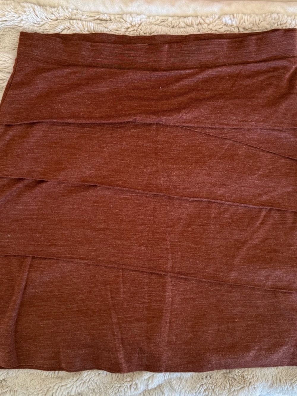 Prana Layered Mini Skirt in Rust Brown
